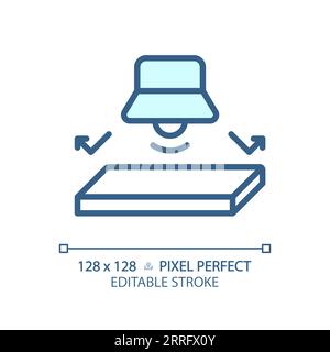 Customizable soundproof flooring blue thin linear icon Stock Vector