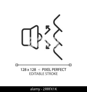 Customizable sound deflection black thin linear icon Stock Vector