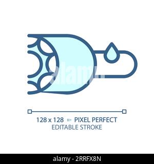 Customizable soundproofing solution blue thin linear icon Stock Vector