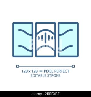 Customizable soundproof blue thin linear icon Stock Vector