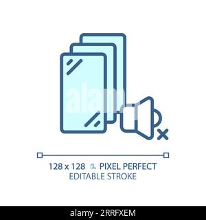 Customizable soundproof fibreglass blue thin linear icon Stock Vector