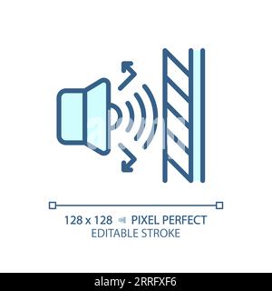 Customizable soundproof layer blue thin linear icon Stock Vector