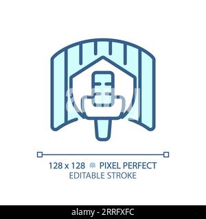 Customizable soundproof studio blue thin linear icon Stock Vector