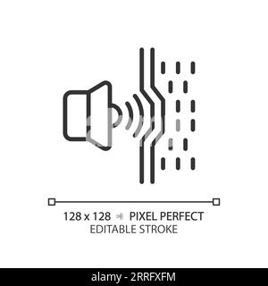 Customizable soundproof material black thin linear icon Stock Vector