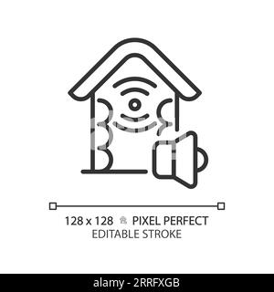 Customizable soundproof walls black thin linear icon Stock Vector