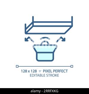 Customizable soundproof ceiling blue thin linear icon Stock Vector