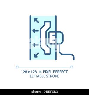 Customizable soundproof material blue thin linear icon Stock Vector