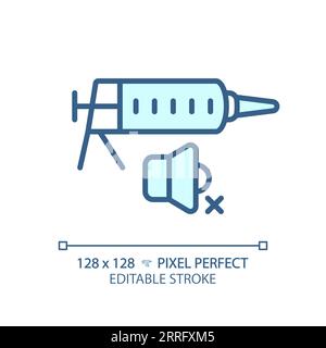 Customizable soundproof sealant blue thin linear icon Stock Vector