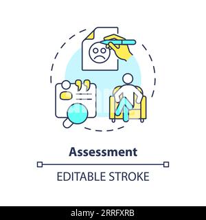 2D customizable assessment line icon concept Stock Vector