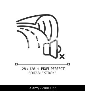 Customizable soundproof road black thin linear icon Stock Vector