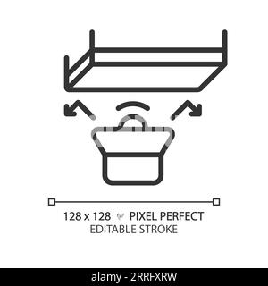 Customizable soundproof ceiling black thin linear icon Stock Vector