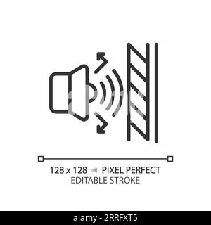 Customizable soundproof layer black thin linear icon Stock Vector