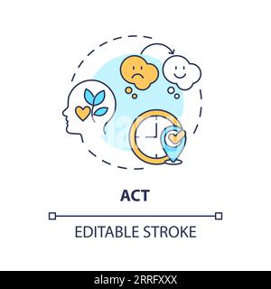 2D customizable ACT line icon concept Stock Vector
