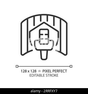 Customizable soundproof studio black thin linear icon Stock Vector