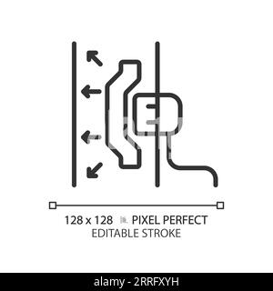 Customizable soundproof material black thin linear icon Stock Vector