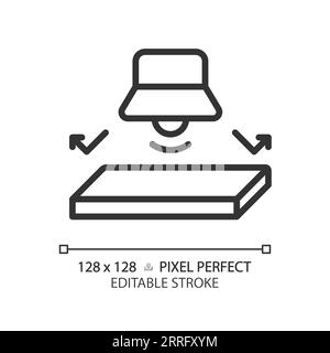 Customizable soundproof flooring black thin linear icon Stock Vector