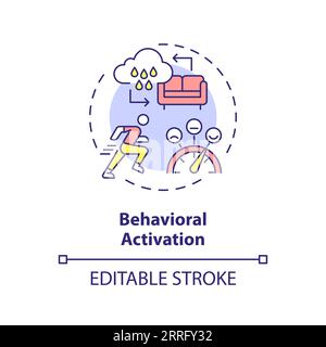 2D customizable behavioral activation line icon concept Stock Vector