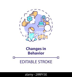 2D customizable changes in behavior line icon concept Stock Vector