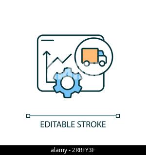 2D thin line colorful reporting and analytics icon Stock Vector
