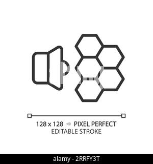 Customizable soundproof wallpaper black thin linear icon Stock Vector