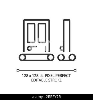 Customizable door seal black thin linear icon Stock Vector