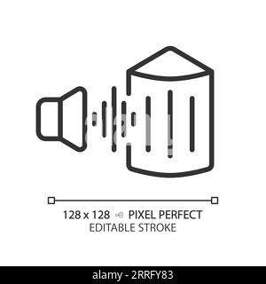 Customizable soundproofing layer black thin linear icon Stock Vector