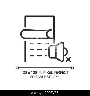 Customizable soundproof wall covering black thin linear icon Stock Vector