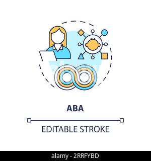 2D customizable ABA line icon concept Stock Vector