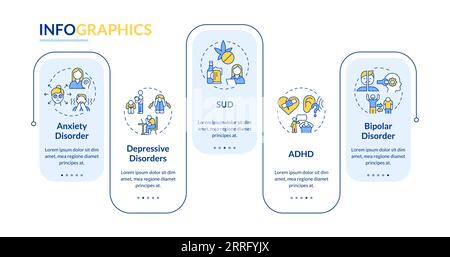 2D behavioral therapy layout with line icons Stock Vector