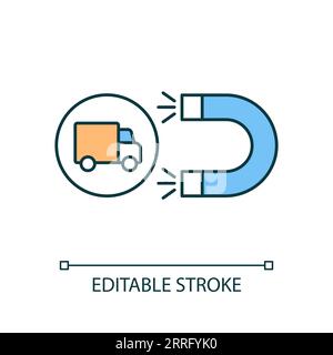 2D thin line colorful vendor onboarding icon Stock Vector