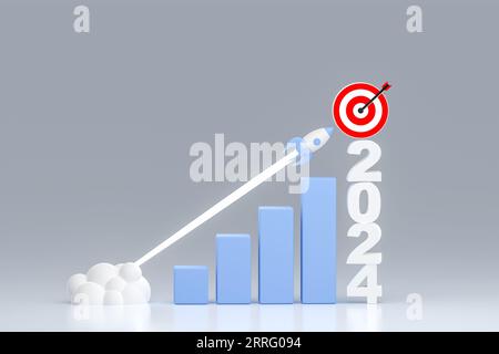 2024 new year reactive rapid growth of economic indicators. economic and financial growth. Business achievement goal and objective target. 2024 fast g Stock Photo