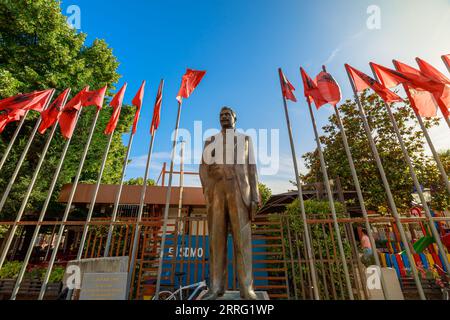 Shkoder, Albania - May 1, 2023: Monument to the Albanian writer and politician Luigj Gurakuqi. also called: Louis Gurakuchi. Stock Photo