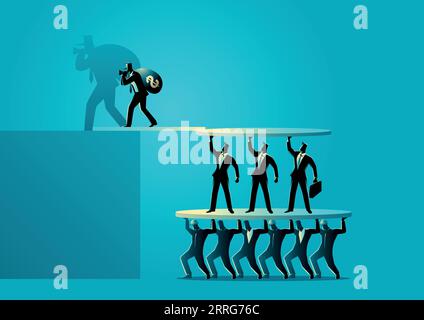 Ponzi scheme vector illustration. Business investment scam concept Stock Vector