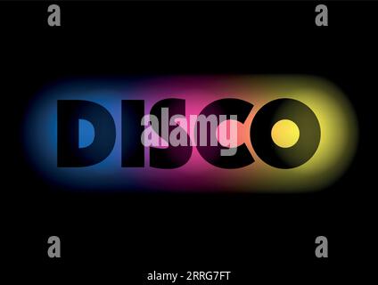 Vector illustration of the word disco on colourful background, gradient mesh Stock Vector