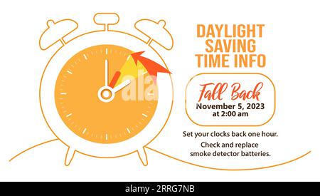 Fall Back Daylight Saving Time Ends 5 November 2023 Info Banner Stock  Illustration - Download Image Now - iStock