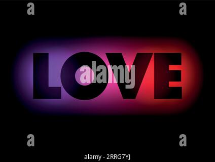 Vector illustration of the word love on colourful background, gradient mesh Stock Vector