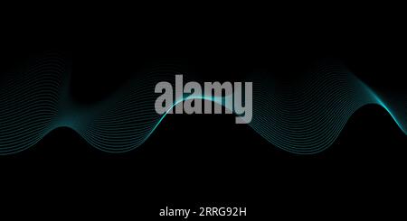 Abstract banner with flowing waves of particles design Stock Vector
