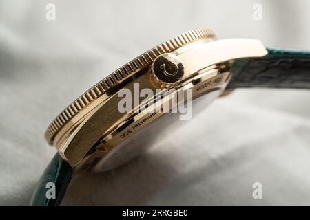 Omega Seamaster 300 in precious metals with Malachite dial Stock Photo