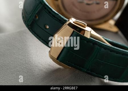 Omega Seamaster 300 in precious metals with Malachite dial Stock Photo