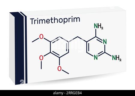 Trimeth Trimethoprim antibiotic drug molecule. Skeletal formula Stock Vector ...