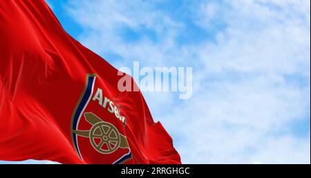 The flag of Inter Football Club waving in the wind Stock Photo - Alamy