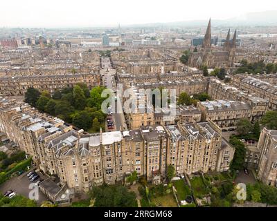 Aerial drone view of Edinburgh New Town Stock Photo