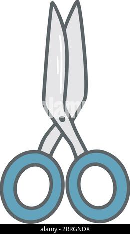 Hand drawn paper scissors clip art. Cutting scissors simple doodle sketch style illustration. Item for cutting, isolated vector Stock Vector