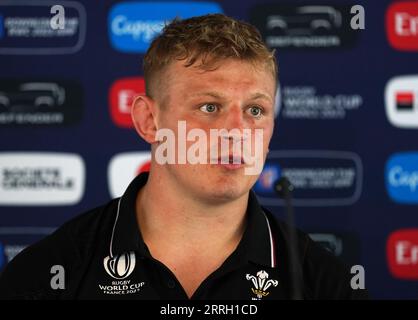 Wales' Jac Morgan during a team announcement at the CEVA Campus, Bordeaux. Picture date: Friday September 8, 2023. Stock Photo