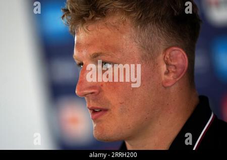 Wales' Jac Morgan during a team announcement at the CEVA Campus, Bordeaux. Picture date: Friday September 8, 2023. Stock Photo