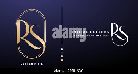 Initial Letter R and S Logo Design with Elegant Golden Colors for Corporate Business Identity, advertisements materials, collages prints, ads campaign Stock Vector