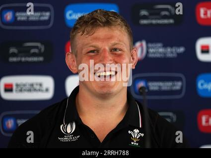 Wales' Jac Morgan during a team announcement at the CEVA Campus, Bordeaux. Picture date: Friday September 8, 2023. Stock Photo