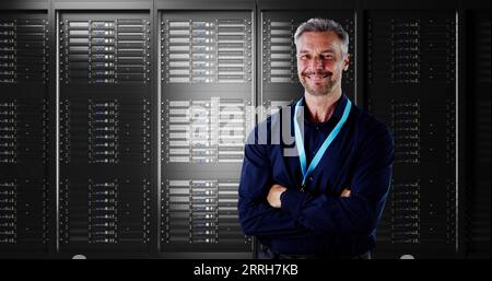 Data Center Maintenance Service Engineer. Technology Solution Stock Photo