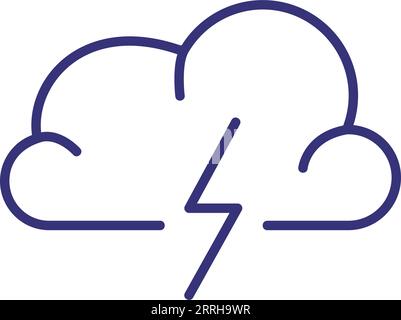 Thundercloud with lightning line icon. Stock Vector