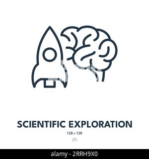 Scientific Exploration Icon. Science, Discovery, Technology. Editable Stroke. Simple Vector Icon Stock Vector